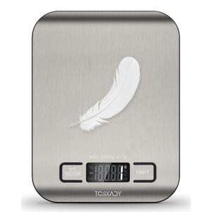 Food Scale, 11lb Digital Kitchen Scale with 6 Units LCD Display and Tare Function,Compact Design for Baking,Healthy Cooking,Meal Prep, 304 Stainless Steel