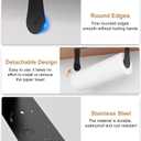 HZE Paper Towel Holder Under Cabinet, Wall Mount, Stainless Steel Paper Towel Holder for Kitchen and Bathroom, Adhesive or Screws, Silver (Black)