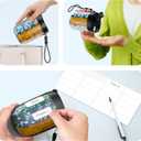 AUVON Large Pill Organizer, Pill Dispenser for Holding 6 Various Vitamins, Pill Box Case with Anti-Mixing & Wide Opening Design, Easy to Retrieve Meds, Includes 20 Pcs Stick-on Labels (Black)