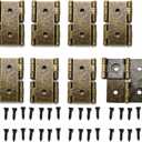 Folding Screen Gate Hinges Retro Style Double-Acting Door Hinges with Mounting Screws - 8 PCS Bronze