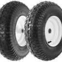 AR-PRO (2-Pack) 16x6.50-8 Tubeless Tire & Wheel Assembly for Garden Trailers and Utility Carts, 3" Offset Hub, 3/4" & 5/8" Bearings, 4-Ply, 615 lbs Load