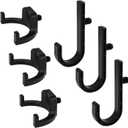 BOXOB 6 Pcs Storage Shed Hooks for Suncast, Black J and U Hanger Tool Shelves Organizer Accessories Supplies Compatible with Craftsman
