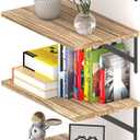 Deep Floating Shelves 10" D x 16.5" W Set of 4, Rustic Wood Wall Bookshelves for Living Room, Kitchen, Laundry Room, Bathroom, Bedroom, Books, Plants, and More (Natural Burned Finish)