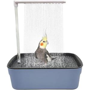 Automatic Bird Bath for Cage Indoor Parrot Bath with Shower Water Circulated Controller Bird Cage Accessory for Parakeets Cockatiel African Grey Lovebird