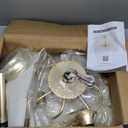 20" Gold Fandelier Ceiling Fan with Light, Flower Crystal Chandelier Ceiling Fan with Light and Remote Control, Modern Caged Enclosed 6 Speeds for Girl's Bedroom, Nursery, Living Room