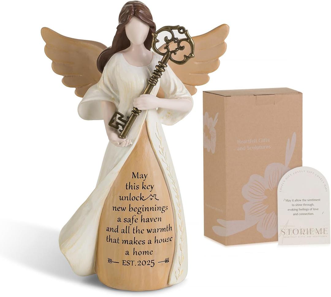 Housewarming Gifts New Home: House Warming Gift for Women Friend Homeowner - Guardian Angel Figurines for New Apartment Party Decorations Entryway Table Decor Ideas