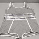 SweatyRocks Women's Letter Print 2 Piece Scoop Neck Bra and Mid Rise Boyshort Lingerie Set Underwear (Large, Light Grey)