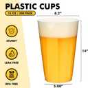 RACETOP 16oz Clear Plastic Cups, 200 Pack Disposable Party Cup, Heavy Duty Disposable Glasses, Disposable Cups for Party, Thanksgiving, Wine Taesting, Birthday and Christmas.