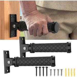 Flip Up Grab Bars for Wall, Home Safety Grab Bars for Seniors, Elderly, Disabled, Non-Slip Assist Hand Rails Grab Handles for Wall, Doorway, Stairs(2 Pack)