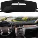 Dash Cover Mat Fit for 2007-2014 GMC Yukon Sierra SLT Denali,2007-2013 Chevy Chevrolet Silverado 1500 2500HD 3500HD LTZ/Avalanche/Suburban,07-14 Tahoe, Dashboard Carpet Pad (Black)