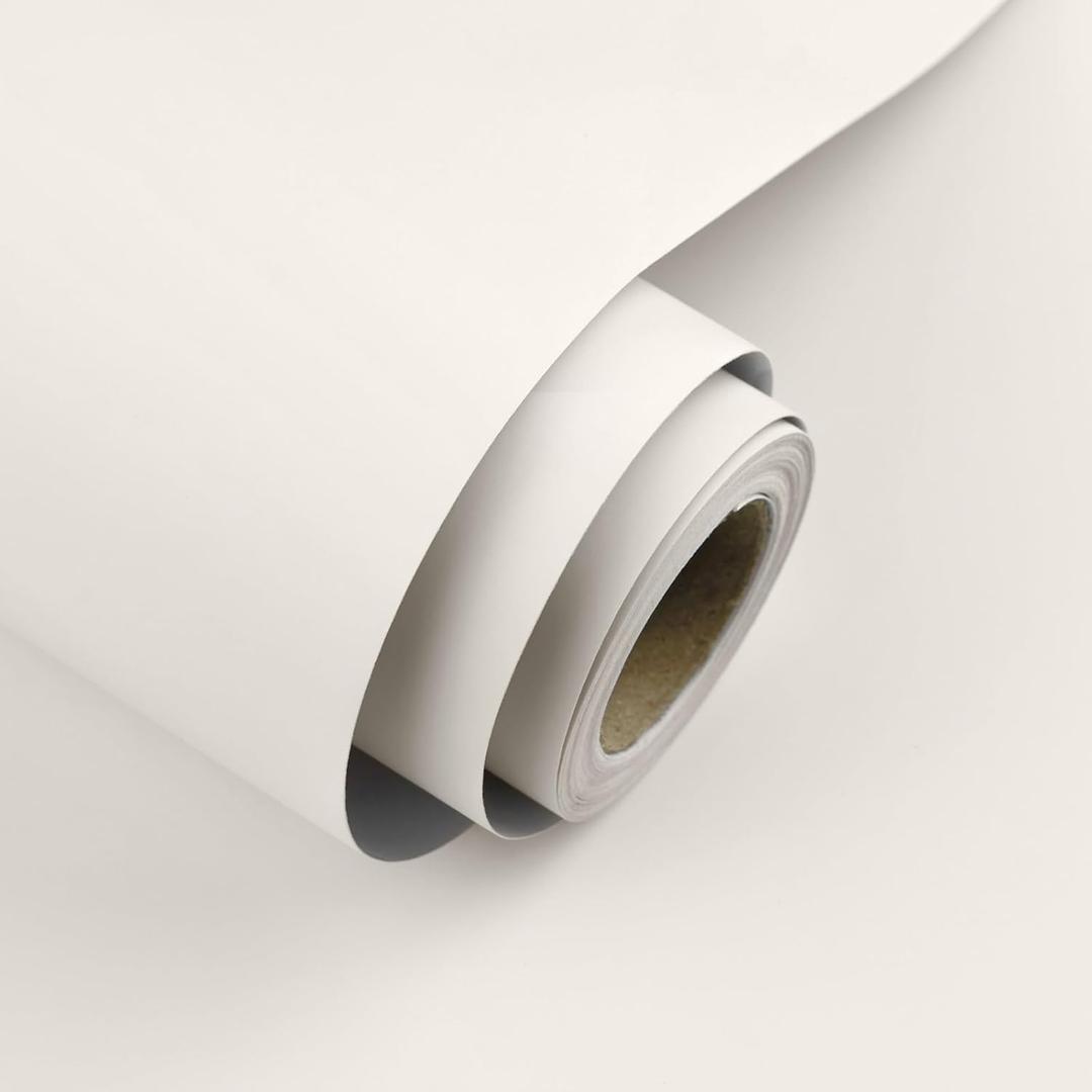 Cream Peel and Stick Wallpaper 23.6"x118" Solid Colour Contact Paper Modern Removable Self-Adhesive Vinyl Wallpaper for Room Walls Shelf Countertops Cabinets