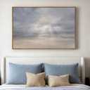 Large Framed Abstract Beach Landscape Wall Art for Living Room, 32x48 in