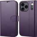 OCASE Compatible with iPhone 17 Pro Wallet Case, PU Leather Flip Folio Case with Card Holders RFID Blocking Kickstand [Shockproof TPU Inner Shell] Phone Cover 6.3 Inch 2025, Dark Purple