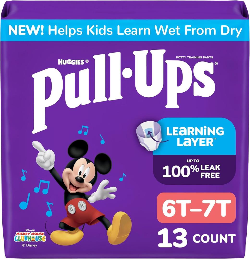 Pull-Ups Boys' Potty Training Pants, Size 6T-7T Training Underwear (55-75 lbs), 52 Count, 4 Pack 