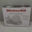 KitchenAid Compact Satin Wire Rust Resistant, Expandable Dish Rack with Angled Self Draining Drainboard with Removable Flatware Caddy, 23.18-Inch, Gray (16.06-Inch, White)