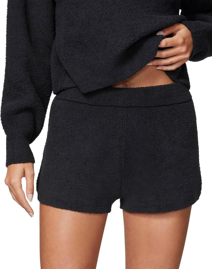 florence by mills Women's Sweet & Snug Eyelash Heart Cut Shortie (Large, Black)