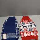 2PCS Dog Christmas Sweater, Soft Warm Pet Clothes Coat for Small Medium Large Dogs and Cats Boy Girl, Fall Cozy Holiday Turtleneck Knitting Collar Pullover Pup Outfit Costume for Thanksgiving New Year (Red+Blue)