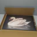 Black Wood Framed Wall Art Canvas Print Home Decor, Vintage Swan Aesthetic Wall Decor Photo, Classical Grace Swan Bathroom Prints Painting for Living Room Bedroom Office Decor 16x24 Inch