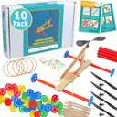 10-Pack Rubber Band Propeller Car Kit  DIY Bulk STEM Project for Kids with Complete Materials and Instructions