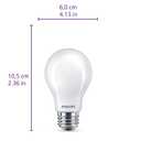 PHILIPS LED 60W A19 4-Pack Ultra Definition Soft White (2200K) 800 Lumen (8W=60W) Dimmable Flicker Free Light Bulbs