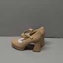 Coutgo Womens Wedge Pumps Dressy Mary Jane Shoes Comfort Wedges Closed Toe Ankle Strap Heeled Shoes, Size 7.5