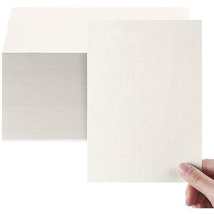 Geosar 200 Sheet Linen Cardstock Invitation Cardstock Heavyweight Printer Paper 92lb 250gsm Index Cards for Printer Cover Postcards Blank Flash Note Greeting (Beige)