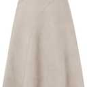 Kate Kasin 2025 Women's Suede Skirts, High Waist A-Line Skirt, Fall Winter Midi Skirt, Size L