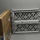 MYPET North States Paws Portable Pet Gate: 26-40" Wide. Pressure Mount. No Tools Needed. Made in USA. Dog Gate 23" Tall, Expandable, Durable Dog Gates for Doorways, Light Gray