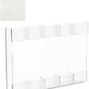 Reusable Acrylic Straw Holder With Sticker Compact Compartmental Straw Organizer for Counter Cabinet (Transparent)