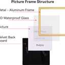 5x5 Picture Frame Set of 2, Matte Gold Modern Simple Thin Aluminum Metal Photo Frames with HD Real Glass, Display for Tabletop and Wall Collage, 2 Pack