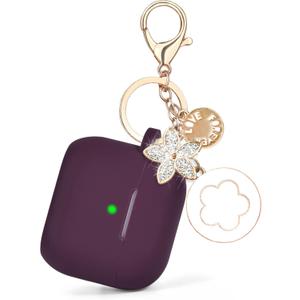 Case for Airpods Pro 1st 2nd Generation - VISOOM Airpods Pro 1/2 Cases Cover Women Silicone iPod Pro 2 Earbuds Wireless Charging Case Girl Bling Keychain for Apple Airpod Gen Pro 2
