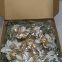 XunYee Advent Candle Holder Wreath Set of 5 with 5 Flameless Candles Christmas Advent Berry Champagne Flower Wreath Rings for Table Centerpiece Fireplace Festival Home Church Decor, Vivid