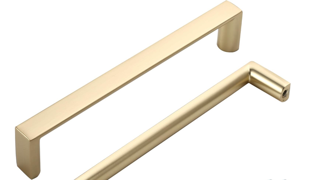 10 Pack Classic Cabinet Handles-5"/128mm Screw Spacing Matte Brushed Gold Furniture Hardware Handles for Kitchen Cabinets Bedroom Cabinet Pull