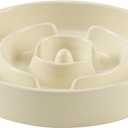 8.2inch Ceramic Slow Feeder Dog Bowl for Medium and Large Breed, Puzzle Dog Food Dish, Anti-Gulping, Pet Slow Feeder, Stop Bloat, Preventing Choking (Single Bowl-Beige)