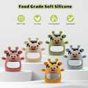 2 Pack Baby Teething Toys for 3-6 6-12 Months, Food Grade Silicone Infant Teether Mitten, Baby Essentials Teething Relief, Newborn Essentials Chew Toys for Sucking Needs (White & Green)