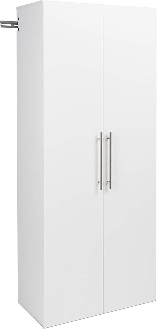 Prepac HangUps 30" Large Garage Cabinet, Bathroom Cabinet Wall Mount, Ideal for Garage, Kitchen and Laundry Organization 30" W x 72" H x 16" D, White