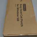 Zakkart Easy Seat Cat Perch for Window Sill - Hammock Design w/ Premium Wood & Robust Metal Frame - Cat Window Seat for Large Cats and Kittens (Dark Stained Wood w/ Gray Bed, Medium (23''W x 14''D))