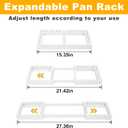 MinBoo Bamboo Expandable Pot Lid Organizer, Pot and Pan Organizer Drawer Organizer for Pot Lids, Adjustable Dividers for Kitchen Cabinet Organizers and Storage,White,Small