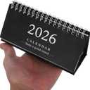 2026 Mini Calendar: Small Desktop Calendar 2025. 07-2026. 12, 18 Monthly Standing Flip Planner for Home School Office Organization Supplies, Black