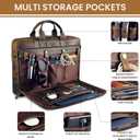 Full Grain Leather Messenger Bag for Men, 16” Briefcase Laptop Satchel Vintage Professional Office Work & Travel Bag