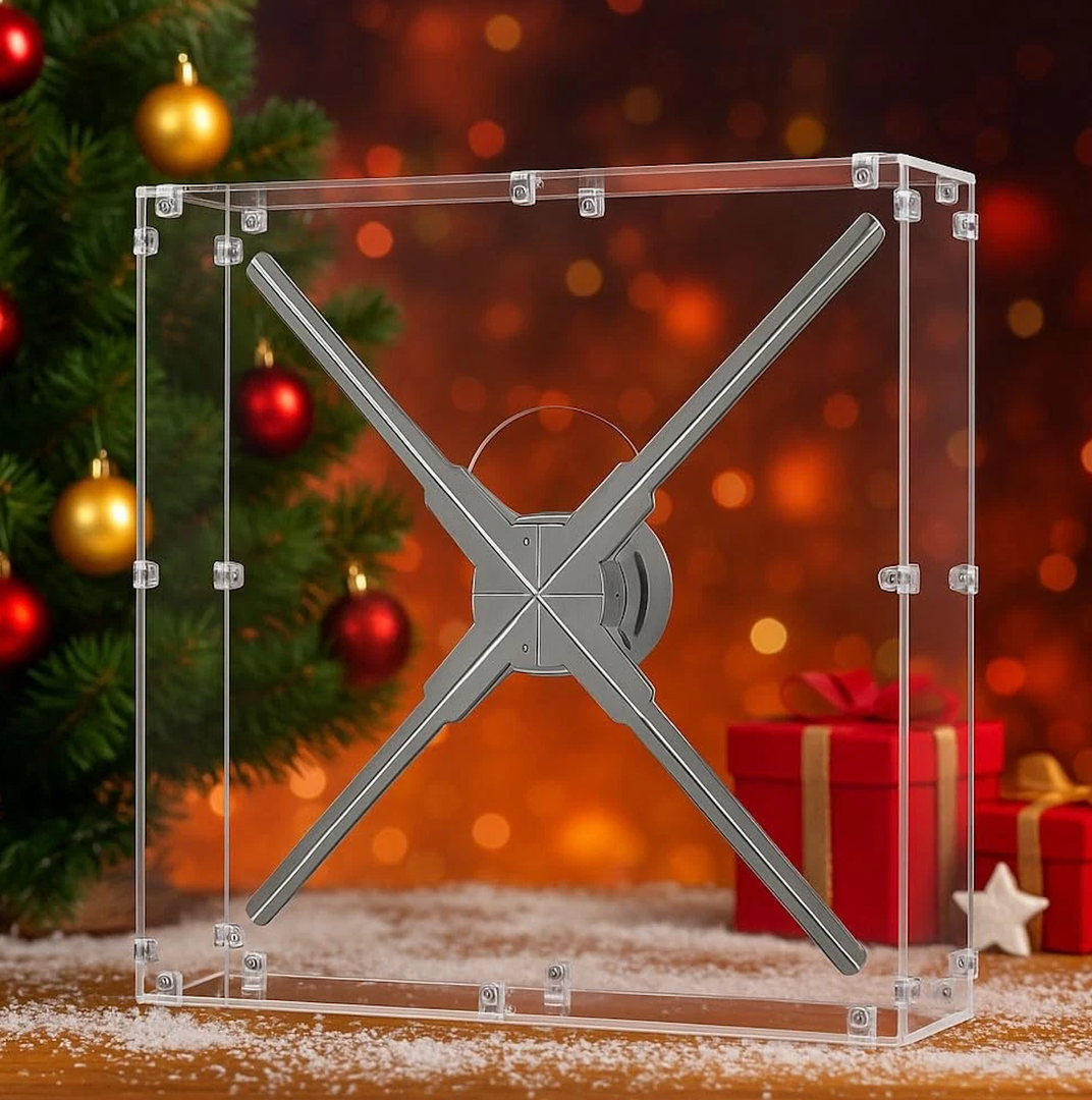 3D Hologram Fan Cover Clear Acrylic Enclosure For 70 cm And Smaller Fans Dustproof Scratch Resistant Easy Install Pre Drilled Holes Hardware Included For Retail Store Trade Show Cover Only