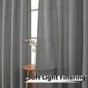 Tollpiz Short Linen Curtain Bedroom Rod Pocket Semi Sheer Curtains Burlap Light Filtering Thick Linen Drape for Living Room, 38 x 54 inches Long, Dark Grey, Set of 2 Panels