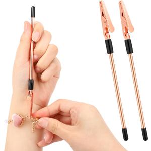 Bracelet Helper Clips, 2 Pcs Hand Bracelets Fasten Helper Tool for Women Jewelry Tools Fastening and Hooking Equipment for Jewelry Necklace Watch Clasps Ties Zippers (Rose Gold)