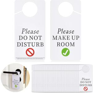 100 Pcs Door Hanger Sign Bulk 3''x 6'' Please Make up Room Please Do Not Disturb Door Knob Hanger Thick PVC Material Frosted Design for Hotel Office Clinic Dorm Session