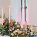 YOROXRG 24 Pack Pink Taper Candles, 7-8 Hours Burn Time, Unscented, Smokeless and Dripless, 0.75 x 10 Inch Dinner Candle Set for Valentine's Day,Household, Wedding, Party and Home Dcor Candlesticks