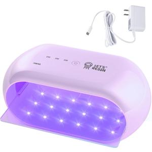 LET'S RESIN UV Light,Two-Sided Longer time Setting(2m,3m,5m) UV Lamp with Single Head Adapter, Large Size 36 Beads LED Light for Resin Curing, Resin Molds,DIY Craft Decor(Purple)