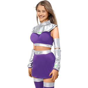 Bulex Starfire Costume Halloween Cosplay Costumes for Women Gril Masquerade Party Anime Cosplay Accessories Set, X-Small