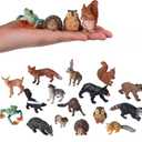 JOKFEICE Small Animal Figures for Kids, 16PCS Realistic Forest Animals Baby Figurines, Woodland Creatures Figurines, Educational Toys for Science Project Cake Party Decor
