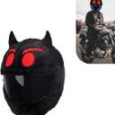 Full Face Motorcycle Helmet Cover, Scratch-Resistant Motorcycle Headgear Protective Cover, Funny Cute Cartoon Fluffy Plush Helmet Decoration, for Most Full Face Headgear (Red)
