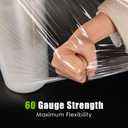 Cosy Family Plastic Wrap Stretch Film Roll - 1000ft 60 Gauge Industrial Strength 15 inch Wide Clear Plastic Wrap Roll with Handles for Pallet Wrapping Shipping Moving - Clear, Pack of 4